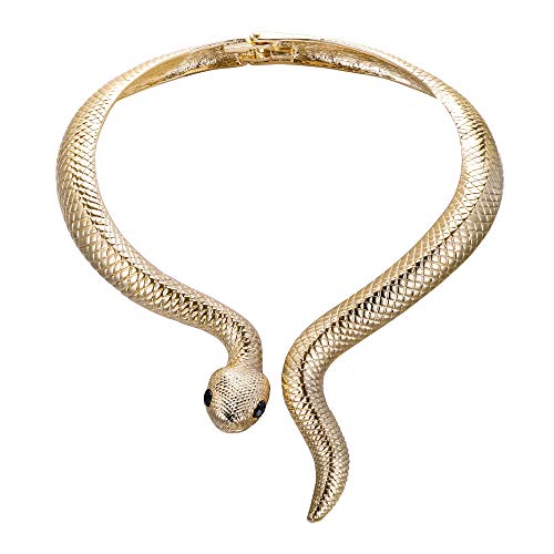 EVER FAITH Damen Vintage Stil Schlange Tier Lätzchen Choker Chunky Aussage Kragen Halskette Goldene Farbe von EVER FAITH