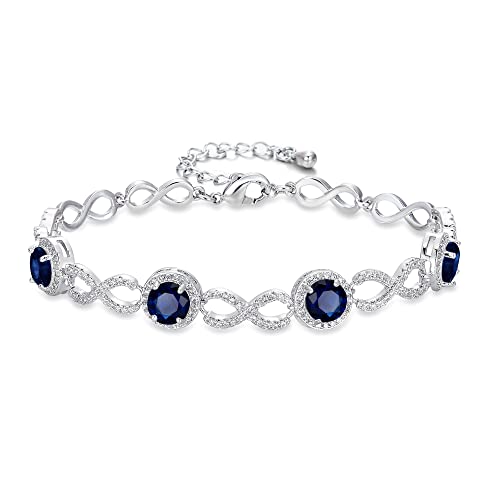 EVER FAITH Dezember Birthstone Armband Hochzeit Party volle Figur 8 Unendlichkeit funkelnde kubische Zirkonias Armkette für Damen Braut Blau Silber-Ton von EVER FAITH