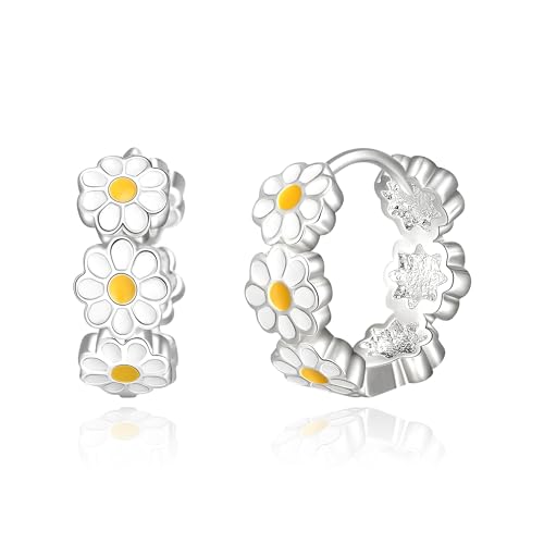 EVER FAITH Gänseblume Ohrringe Creolen Hypoallergen Kleine niedliche zierliche Daisy Flower kleine Huggie Hoop für Damen Mädchen EVER FAITH Gänseblume Ohrringe Creolen Hypoallergen Kleine niedliche zierliche Daisy Flower kleine Huggie Hoop für Damen Mädchen von EVER FAITH