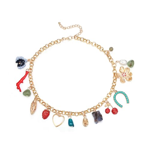EVER FAITH Gold Charm Choker Halskette western Schmuck für Damen Zierliche Halsketten Country Konzert Outfits für Damen Sommer Strand Mode Schmuck von EVER FAITH