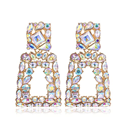 EVER FAITH Große Quadratisch Ohrringe geometrische Kristall tropfen böhmische Ohrhänger mit erhöhtem Design Schillernde Klar AB EVER FAITH Große Quadratisch Ohrringe geometrische Kristall tropfen böhmische Ohrhänger mit erhöhtem Design Schillernde Klar AB von EVER FAITH