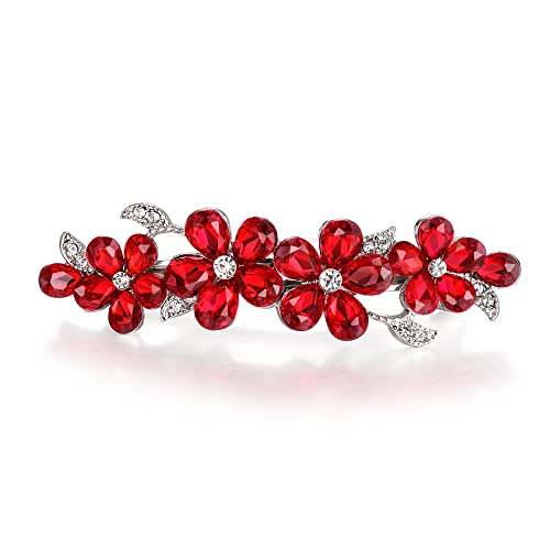 EVER FAITH Haarspange Haarclips Damen österreichische Kristall Clip Art Deco Blume Vine Teardrop Haarschmuck Accessoire Roter Silbert-Ton EVER FAITH Haarspange Haarclips Damen österreichische Kristall Clip Art Deco Blume Vine Teardrop Haarschmuck Accessoire Roter Silbert-Ton von EVER FAITH