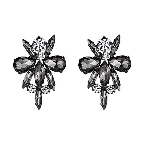 EVER FAITH Kostüm Ohrstecker Statement Blumen Strass Kristall Vintage Art Deco Ohrringe für Damen Mädchen Smaragdgrau w/Klar EVER FAITH Kostüm Ohrstecker Statement Blumen Strass Kristall Vintage Art Deco Ohrringe für Damen Mädchen Smaragdgrau w/Klar von EVER FAITH
