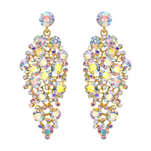 EVER FAITH Kristall Ohrringe für Hochzeits Braut, funkelnde Strass Tropfen Kronleuchter für Damen und Mädchen Iridescent Klar AB EVER FAITH Kristall Ohrringe für Hochzeits Braut, funkelnde Strass Tropfen Kronleuchter für Damen und Mädchen Iridescent Klar AB von EVER FAITH