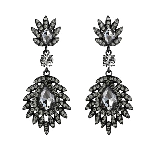 EVER FAITH Kristall Ohrringe funkelnde Strass Vintage-Stil Art Deco durchbohrt Tropfen Ohrstecker Hochzeit Prom Party Schmuck für Damen Braut Grau Schwarz-Ton EVER FAITH Kristall Ohrringe funkelnde Strass Vintage-Stil Art Deco durchbohrt Tropfen Ohrstecker Hochzeit Prom Party Schmuck für Damen Braut Grau Schwarz-Ton von EVER FAITH
