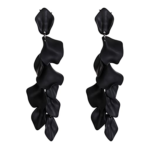 EVER FAITH Lange Blütenblatt Ohrringe für Damen Mädchen, Acryl Lavendel lila Rose Blume Statement Dangle Sommer Urlaub Schmuck von EVER FAITH