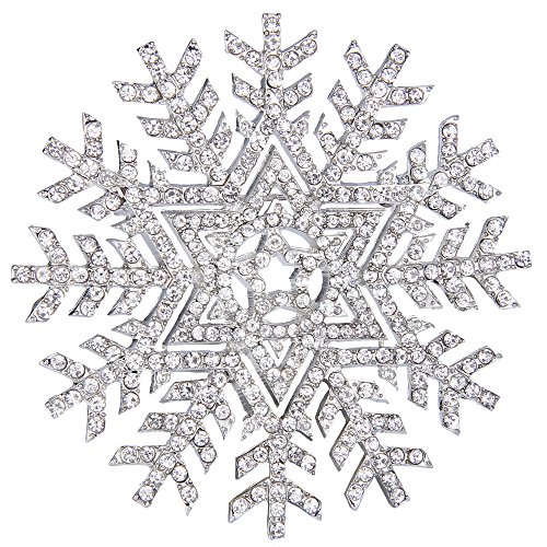 EVER FAITH Österreichischer Kristall Elegante Schneeflocke Sternbrosche Klaren Silber-Ton von EVER FAITH