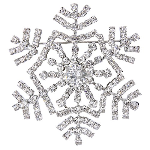 EVER FAITH Österreichischer Kristall Elegante Winter Schneeflocke Brosche Pin Clear Silber-Ton von EVER FAITH