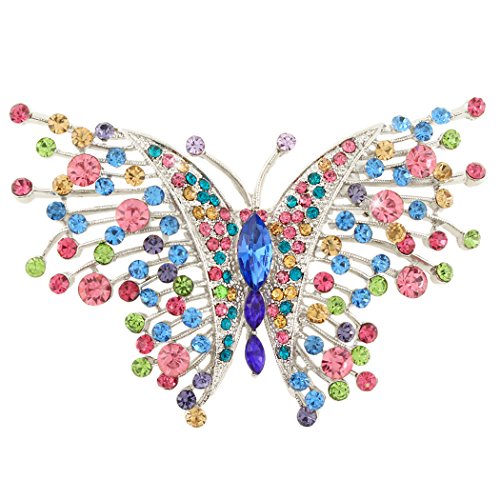 EVER FAITH Österreichischer Kristall Jugendstil Schwalbenschwanz Schmetterling Insekt Tier Brosche Multicolor Silber-Ton EVER FAITH Österreichischer Kristall Jugendstil Schwalbenschwanz Schmetterling Insekt Tier Brosche Multicolor Silber-Ton von EVER FAITH