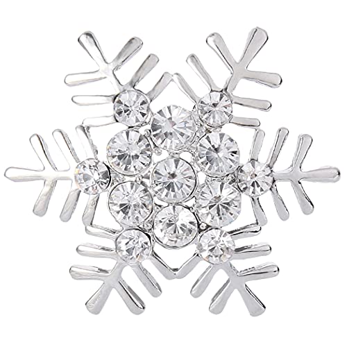EVER FAITH Österreichischer Kristall Winter Schneeflocke Blumen Brosche mit Silber-Ton Klar (Silber-Ton) von EVER FAITH