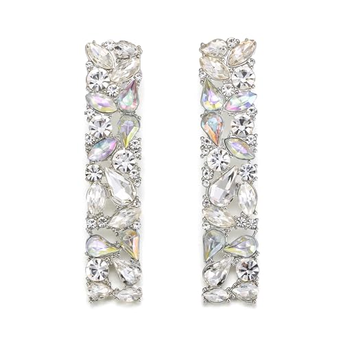 EVER FAITH Rechteckige Ohrringe Strass Geometrische funkelnde Kristall Statement Quadrat lange Tropfen Ohrstecker Iridescent Klar AB Silber-Ton EVER FAITH Rechteckige Ohrringe Strass Geometrische funkelnde Kristall Statement Quadrat lange Tropfen Ohrstecker Iridescent Klar AB Silber-Ton von EVER FAITH