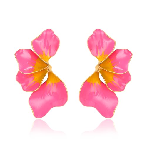 EVER FAITH Rosa Blütenblatt Ohrringe Statement Oversized Große Boho 4 Blütenblätter Blume Ohrstecker Sommerschmuck für Urlaub Damen EVER FAITH Rosa Blütenblatt Ohrringe Statement Oversized Große Boho 4 Blütenblätter Blume Ohrstecker Sommerschmuck für Urlaub Damen von EVER FAITH