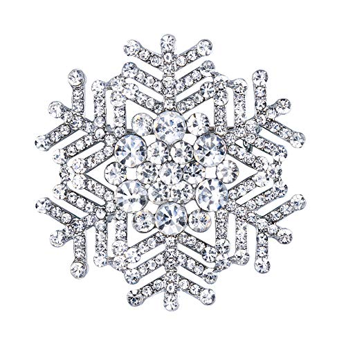 EVER FAITH Schneeflocke Brosche Anstecknadel für Damen Kristall Winter Klar von EVER FAITH