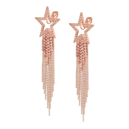 EVER FAITH Stern Quaste Clip-on Ohrringe Kristall lange Wasserfall Perlen Fransen Kronleuchter baumeln Statement Ohrclips für Damen Hochzeit Party Schmuck Champagner Rose Gold-Ton EVER FAITH Stern Quaste Clip-on Ohrringe Kristall lange Wasserfall Perlen Fransen Kronleuchter baumeln Statement Ohrclips für Damen Hochzeit Party Schmuck Champagner Rose Gold-Ton von EVER FAITH