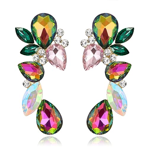 EVER FAITH Strass Kristall Art Deco Ohrringe funkelnde Prom Teardrop Marquise Kronleuchter für Damen Mehrfarbig Gold-Tone EVER FAITH Strass Kristall Art Deco Ohrringe funkelnde Prom Teardrop Marquise Kronleuchter für Damen Mehrfarbig Gold-Tone von EVER FAITH