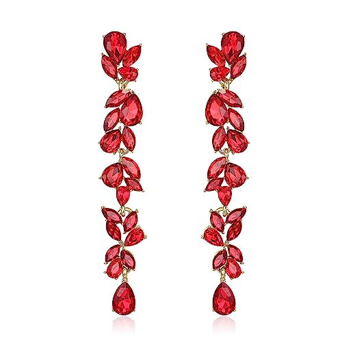EVER FAITH Strass Kristall Kronleuchter baumeln Ohrringe Art Deco Marquise Teardrop lange Tropfen Ohrhänger für Damen Braut Hochzeit Prom Rotgold-Ton EVER FAITH Strass Kristall Kronleuchter baumeln Ohrringe Art Deco Marquise Teardrop lange Tropfen Ohrhänger für Damen Braut Hochzeit Prom Rotgold-Ton von EVER FAITH