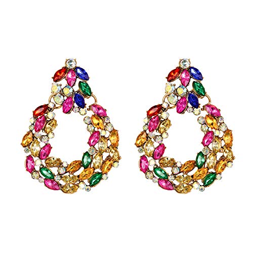 EVER FAITH Strass Oval Ohrringe Sparkle Kristall Kostüm Geometric Statement für Damen von EVER FAITH