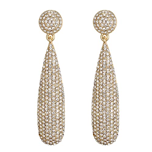EVER FAITH Strass Statement Ohrringe runde Kristall Kronleuchter baumeln Tropfen durchbohrt für Damen formale Hochzeit Braut Prom Klar Gold-Ton EVER FAITH Strass Statement Ohrringe runde Kristall Kronleuchter baumeln Tropfen durchbohrt für Damen formale Hochzeit Braut Prom Klar Gold-Ton von EVER FAITH
