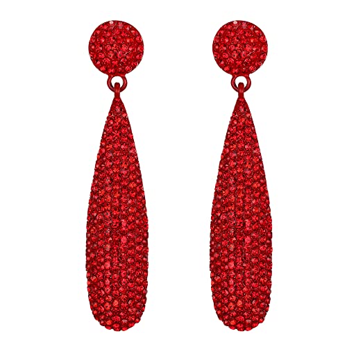 EVER FAITH Strass Statement Ohrringe runde Kristall Kronleuchter baumeln Tropfen durchbohrt für Damen formale Hochzeit Braut Prom Rot Rot-Ton EVER FAITH Strass Statement Ohrringe runde Kristall Kronleuchter baumeln Tropfen durchbohrt für Damen formale Hochzeit Braut Prom Rot Rot-Ton von EVER FAITH
