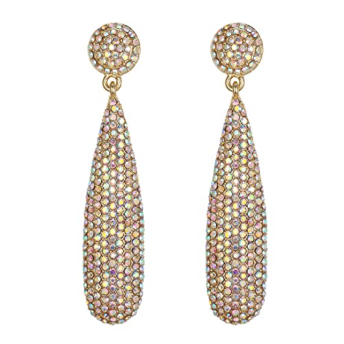 EVER FAITH Strass Statement Ohrringe runde Kristall Kronleuchter baumeln Tropfen durchbohrt für Damen formale Hochzeit Braut Prom Schillernd AB Gold-Tone EVER FAITH Strass Statement Ohrringe runde Kristall Kronleuchter baumeln Tropfen durchbohrt für Damen formale Hochzeit Braut Prom Schillernd AB Gold-Tone von EVER FAITH