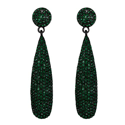 EVER FAITH Strass Statement Ohrringe runde Kristall Kronleuchter baumeln Tropfen durchbohrt für Damen formale Hochzeit Braut Prom Grün Schwarz-Ton EVER FAITH Strass Statement Ohrringe runde Kristall Kronleuchter baumeln Tropfen durchbohrt für Damen formale Hochzeit Braut Prom Grün Schwarz-Ton von EVER FAITH