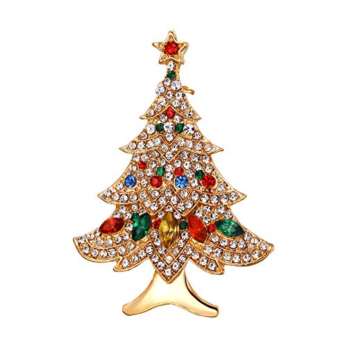 EVER FAITH Weihnachtsbaum Brosche Kristall Multicolor mit Wenig Stern Weihnachten Decoration Pin für Kleidung Gold-Tone EVER FAITH Weihnachtsbaum Brosche Kristall Multicolor mit Wenig Stern Weihnachten Decoration Pin für Kleidung Gold-Tone von EVER FAITH