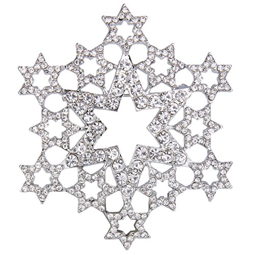 EVER FAITH österreichischen Kristall Elegant aushöhlen Stern Cluster Schneeflocke Blume Brosche Pin Silber-Ton EVER FAITH österreichischen Kristall Elegant aushöhlen Stern Cluster Schneeflocke Blume Brosche Pin Silber-Ton von EVER FAITH