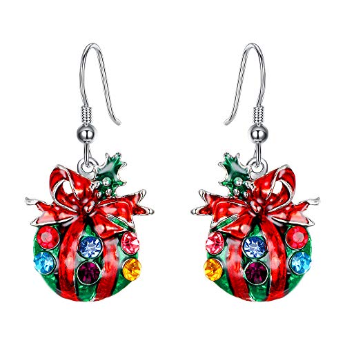 EVER FAITH österreichischen Kristall schöne Emaille Party Tasche mit Bowknot Ohrringe rot Silber-Ton von EVER FAITH