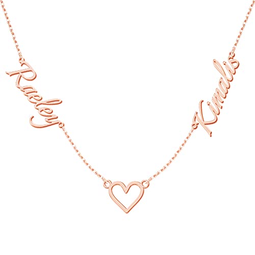 EVER2000 Personalisierte 925 Silber Namenskette 18K Gold/Rosegold/Silber Kette für Damen,Herren, Freundin, Mutter, Schwester Geschenk von EVER2000