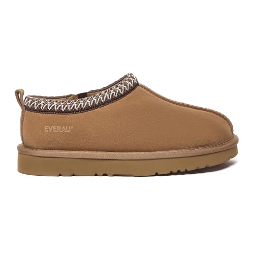 EVERAU Damen Leder Hausschuhe - Wigeon, Beige, EU 38 Weiblich von EVERAU