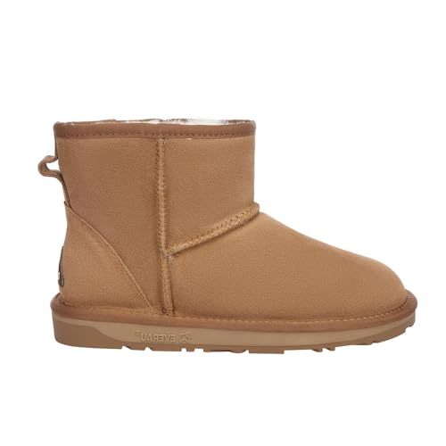 EVERAU Klassische Mini-Stiefel für Damen - Emu, Beige, EU 38 Weiblich von EVERAU