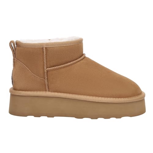 EVERAU Ultra-Mini-Plateaustiefel für Damen - Heron, Beige, EU 38 Weiblich EVERAU Ultra-Mini-Plateaustiefel für Damen - Heron, Beige, EU 38 Weiblich von EVERAU