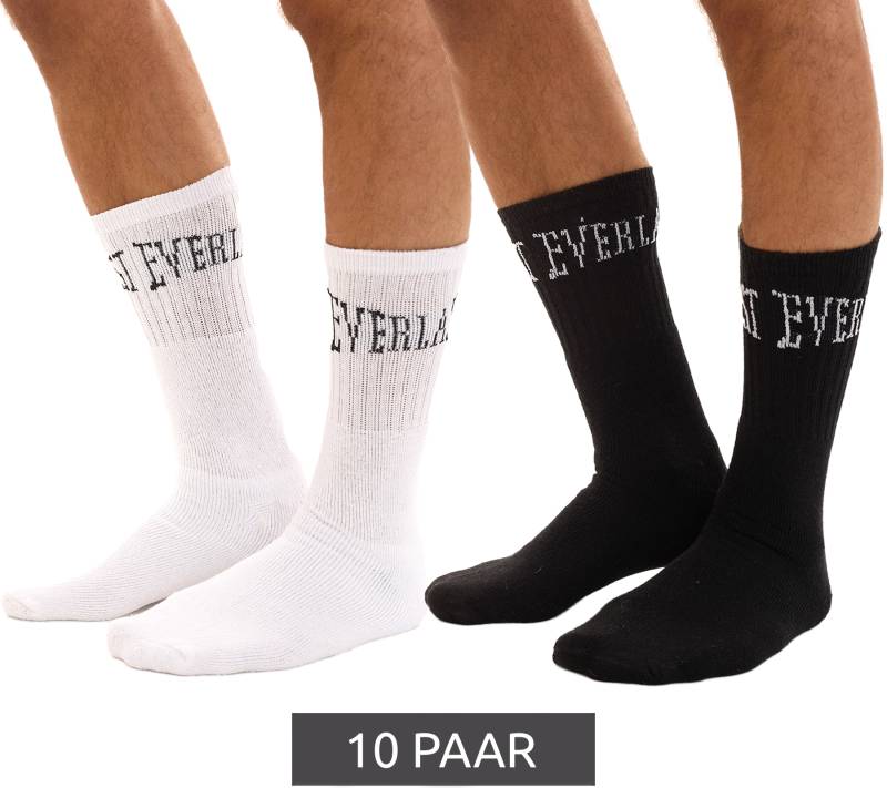 10 Paar EVERLAST Herren Sport-Socken mit Baumwollanteil Damen Socken lange Strümpfe OEKO-TEX Standard EVL1TENX Weiß oder Schwarz von EVERLAST