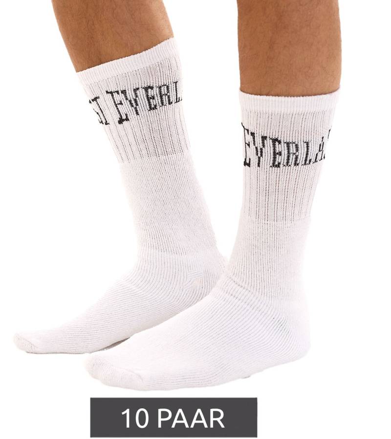 10 Paar EVERLAST Herren Sport-Socken mit Baumwollanteil lange Strümpfe OEKO-TEX Standard 100 EVL1TENX10BL Weiß von EVERLAST