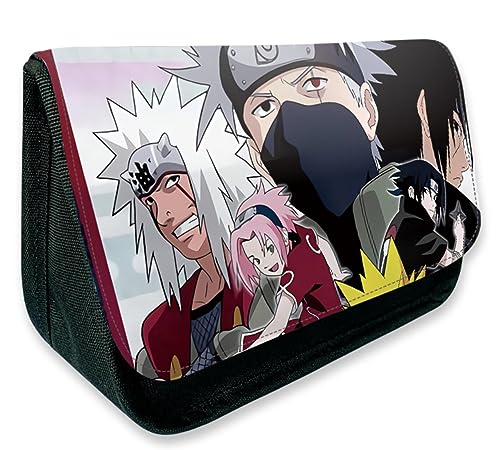 EVERLUCK Anime Uzumaki Federmäppchen Sakura Gaara Kakashi Schreibwaren Tasche Manga Uchiha Sasuke Itachi Akatsuki Leinwand Stift Tasche, 05 Uchiha, Einheitsgröße, Federmäppchen von EVERLUCK