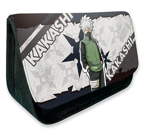 EVERLUCK Anime Uzumaki Federmäppchen Sakura Gaara Kakashi Schreibwaren Tasche Manga Uchiha Sasuke Itachi Akatsuki Leinwand Stift Tasche, 15 Uchiha, Einheitsgröße, Federmäppchen von EVERLUCK