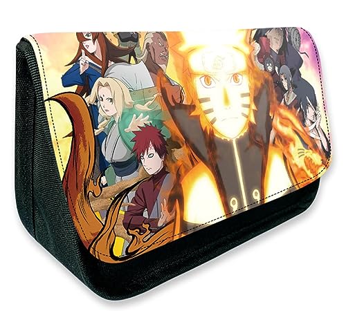 EVERLUCK Anime Uzumaki Federmäppchen Sakura Gaara Kakashi Schreibwaren Tasche Manga Uchiha Sasuke Itachi Akatsuki Leinwand Stift Tasche, 21 Uchiha, Einheitsgröße, Federmäppchen von EVERLUCK