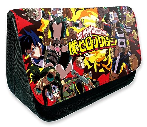 EVERLUCK My Hero Academia Anime Federmäppchen Bakugou Deku Manga Schreibwaren Tasche Boku no Hero Denki Ochaco Shoto Reißverschluss Federmäppchen, 20 Manga Hero, Einheitsgröße, Federmäppchen von EVERLUCK