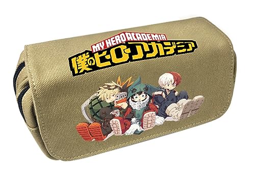 EVERLUCK My Hero Academia Federmäppchen Manga Izuku Deku Leinwand Stift Pouch Anime MHA All Might Bakugou Katsuki Schreibwaren Tasche, Mha, Einheitsgröße, Federmäppchen von EVERLUCK