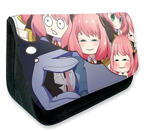 EVERLUCK Spy Family Anya Forger Federmäppchen Anime Praktische Schreibwaren Tasche Manga Bond Forger Spion Reißverschluss Leinwand Bleistift Tasche, 01 Spion Anya, Einheitsgröße, Federmäppchen von EVERLUCK