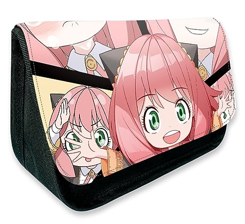 EVERLUCK Spy Family Anya Forger Federmäppchen Anime Praktische Schreibwaren Tasche Manga Bond Forger Spion Reißverschluss Leinwand Bleistift Tasche, 04 Spion Anya, Einheitsgröße, Federmäppchen von EVERLUCK