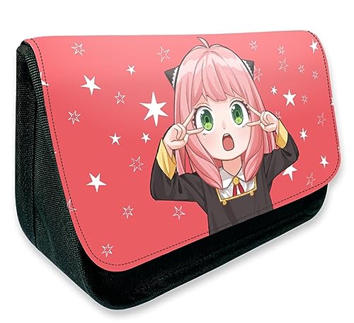 EVERLUCK Spy Family Anya Forger Federmäppchen Anime Praktische Schreibwaren Tasche Manga Bond Forger Spion Reißverschluss Leinwand Bleistift Tasche, 08 Spion Anya, Einheitsgröße, Federmäppchen von EVERLUCK