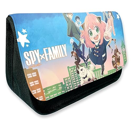 EVERLUCK Spy Family Anya Forger Federmäppchen Anime Praktische Schreibwaren Tasche Manga Bond Forger Spion Reißverschluss Leinwand Bleistift Tasche, 13 Spion Anya, Einheitsgröße, Federmäppchen von EVERLUCK