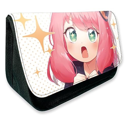 EVERLUCK Spy Family Anya Forger Federmäppchen Anime Praktische Schreibwaren Tasche Manga Bond Forger Spion Reißverschluss Leinwand Bleistift Tasche, 18 Spion Anya, Einheitsgröße, Federmäppchen von EVERLUCK