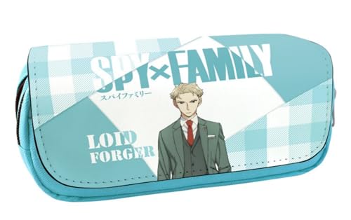 EVERLUCK Spy Family Leinwand Bleistift Tasche Manga Loid Anya Forger Student Schreibwaren Tasche Anime Anya Forger Große Kapazität Reißverschluss Stift Tasche, Schriftart-Familie 11 Spy, von EVERLUCK