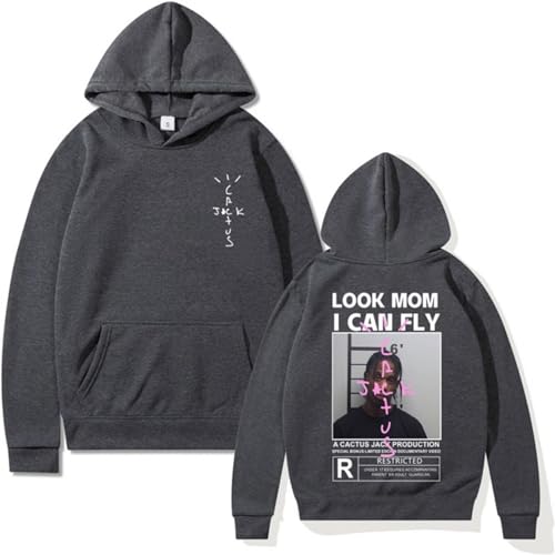 EVERLUCK Travis Hip Hop Fans Hoodies Herren Scott Wish You Were Here Sweatshirts Damen Astroworld Look Mom I Can Fly Hoody Pullover, 10 Travis Hoody, 46 von EVERLUCK