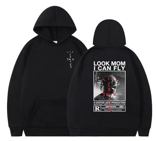 EVERLUCK Travis Hiphop-Kapuzenpullover für Herren, Aufschrift "Highest in the Room", Sweatshirts, Jack-Look, Mom I Can Fly Scott Rap-Fans, Hoody Pullover, 01 Hiphop Jack, XL von EVERLUCK