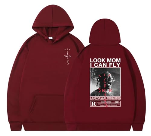 EVERLUCK Travis Hiphop Hoodie Herren Highest in the Room Sweatshirts Damen Jack Look Mom I Can Fly Scott Rap Fans Hoody Pullover, 14 Hiphop Jack, 42 von EVERLUCK