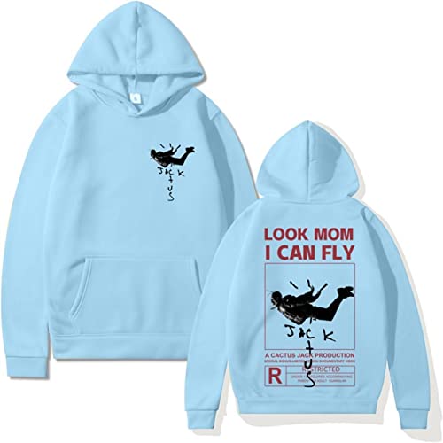 EVERLUCK Travis Hiphop Hoody Scott Wish You Were Here Hoodies Unisex Astroworld Look Mom I Can Fly Sweatshirts für Damen und Herren, 01 Fly Travis, 38 von EVERLUCK