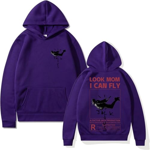 EVERLUCK Travis Hiphop Hoody Scott Wish You Were Here Hoodies Unisex Astroworld Look Mom I Can Fly Sweatshirts für Damen und Herren, 12 Fly Travis, 36 von EVERLUCK